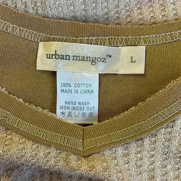 Urban Mangoz Boho style oversized high low waffle knit short sleeve top large - Picture 7 of 7